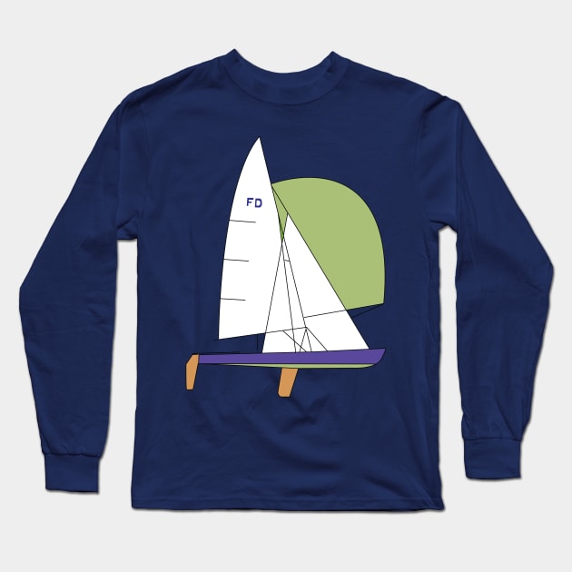 Flying Dutchman Sailboat Long Sleeve T-Shirt by CHBB